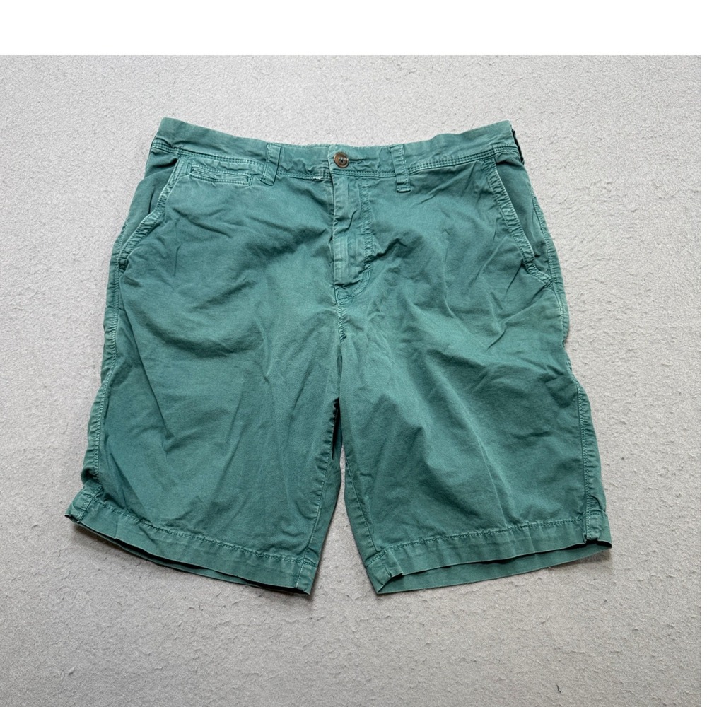 American Eagle Chino Shorts Men's 32 Green Extreme Flex Slim Fit Hiking Outdoor